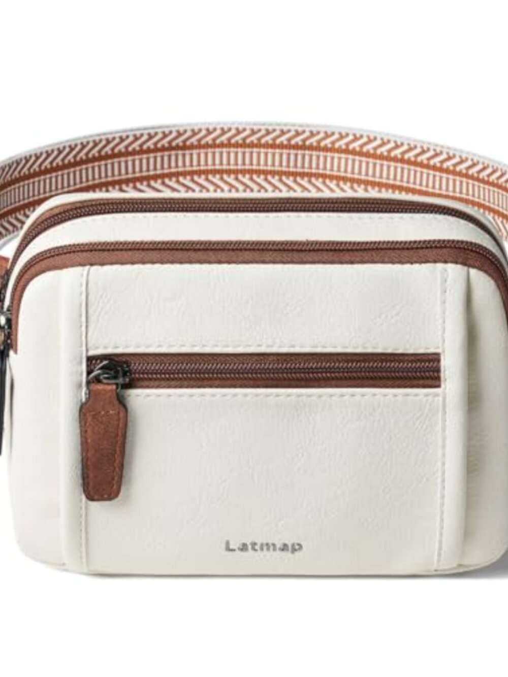 Vegan Leather Triple Zip Fanny Pack Belt Bag Crossbody Sling Purse